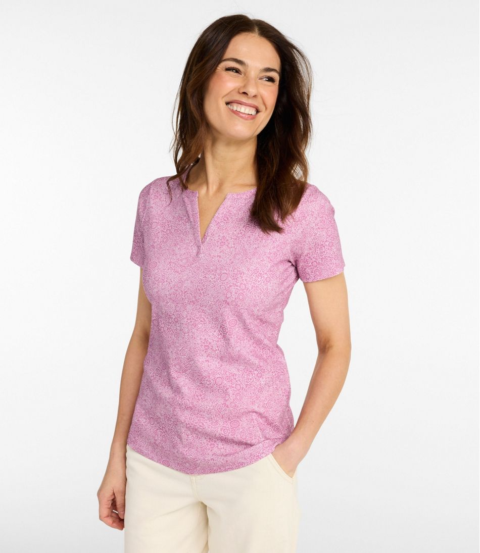 Women's Tee, Short-Sleeve Notch-Neck Print | L.L.Bean online