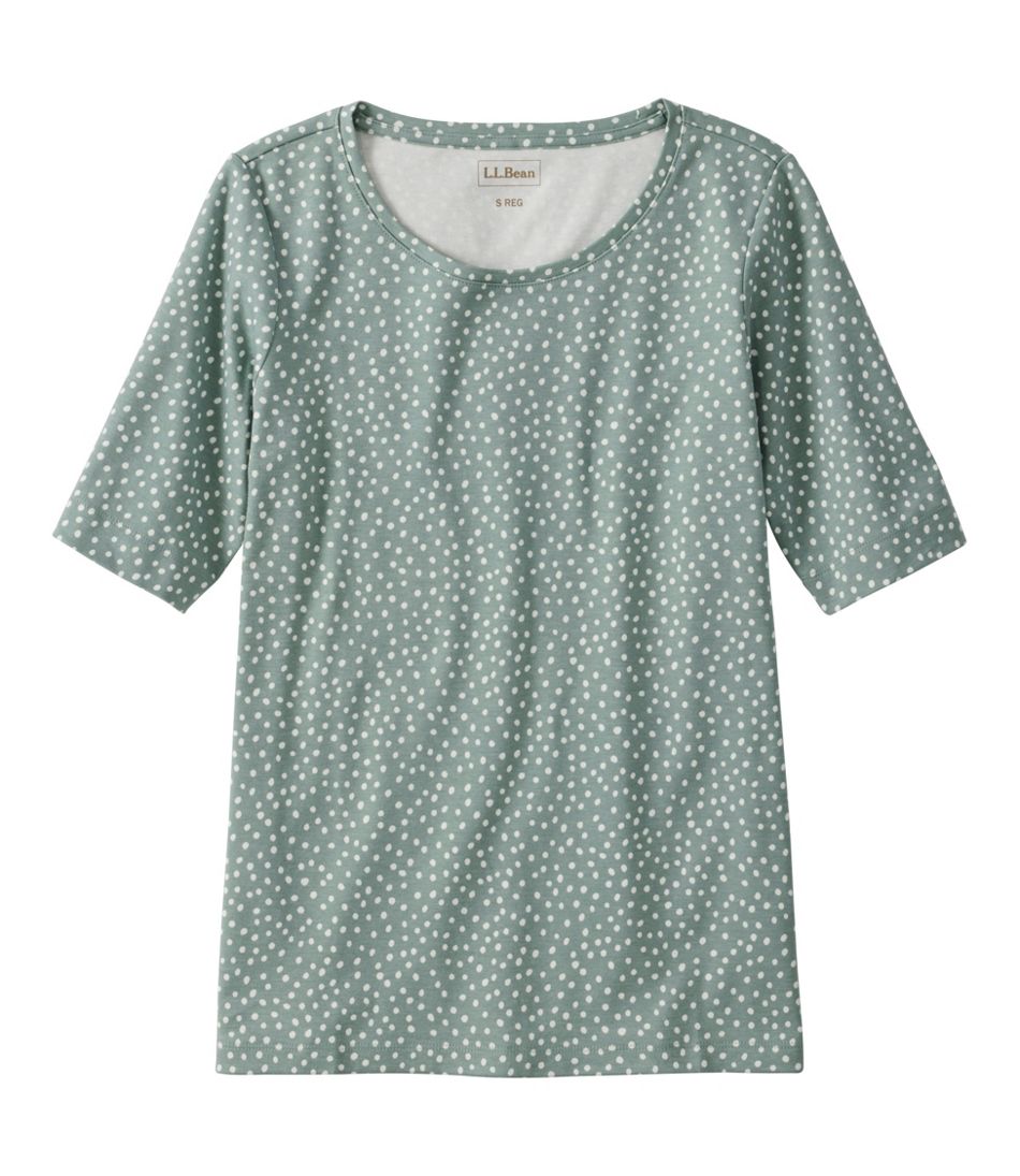 Women's Jewelneck Tee, Elbow-Sleeve Print | L.L.Bean outlet