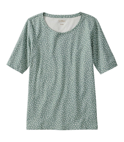 Women's Jewelneck Tee, Elbow-Sleeve Print | L.L.Bean outlet