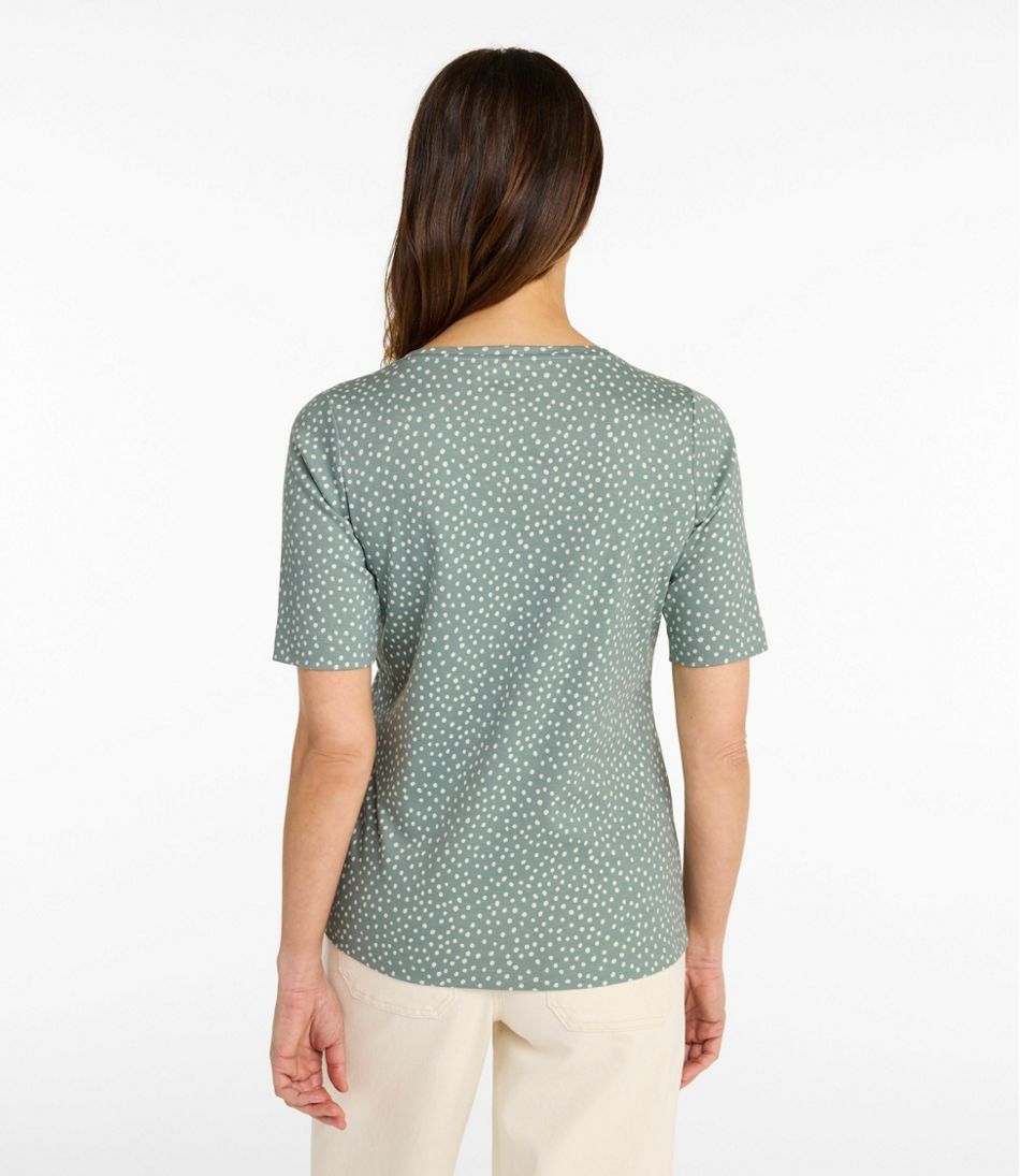 Women's Jewelneck Tee, Elbow-Sleeve Print | L.L.Bean outlet