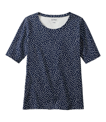 Women's Jewelneck Tee, Elbow-Sleeve Print | L.L.Bean outlet