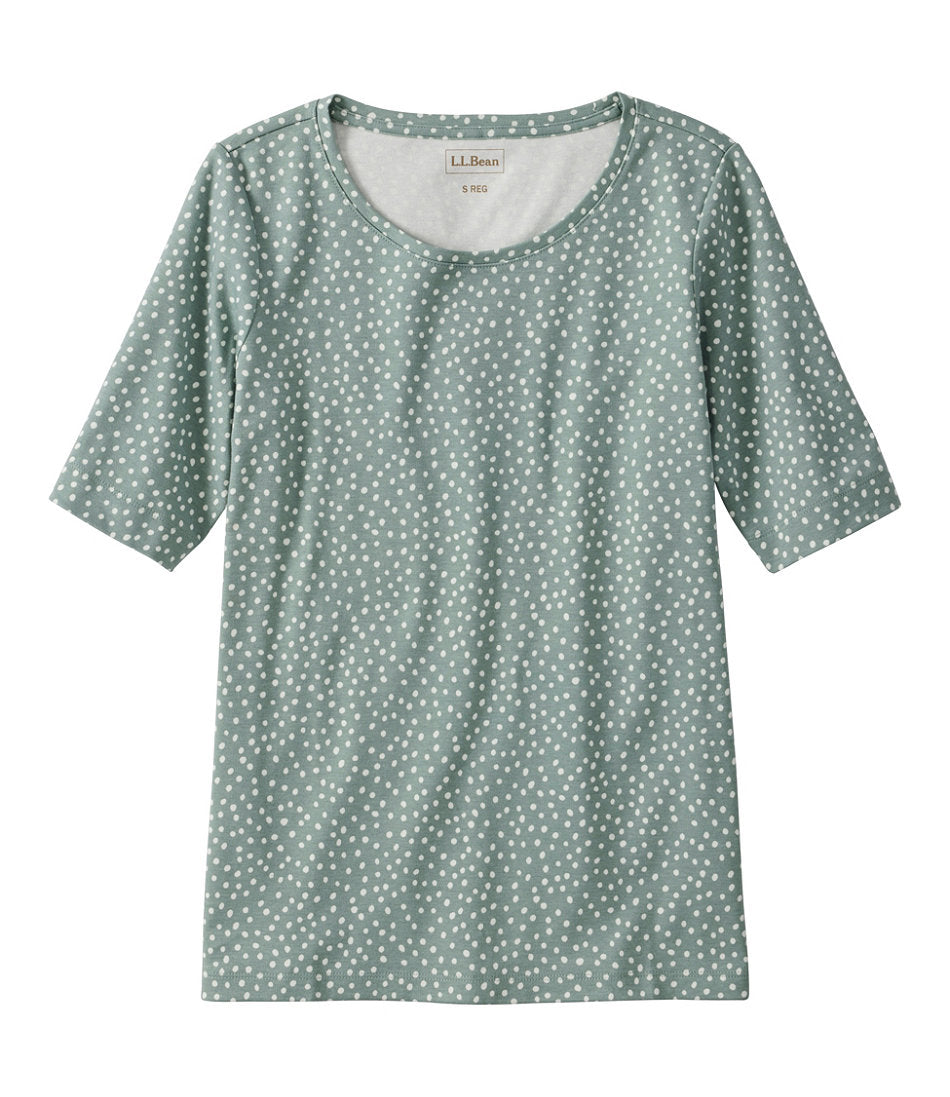 Women's Jewelneck Tee, Elbow-Sleeve Print | L.L.Bean outlet
