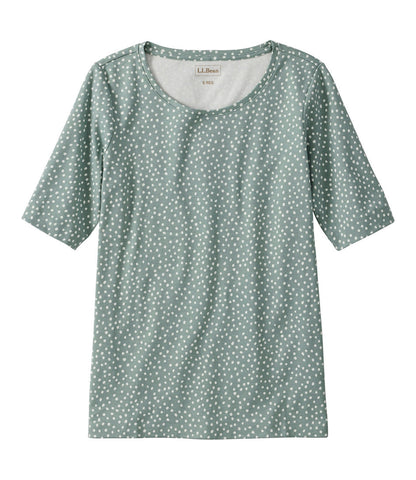 Women's Jewelneck Tee, Elbow-Sleeve Print | L.L.Bean outlet