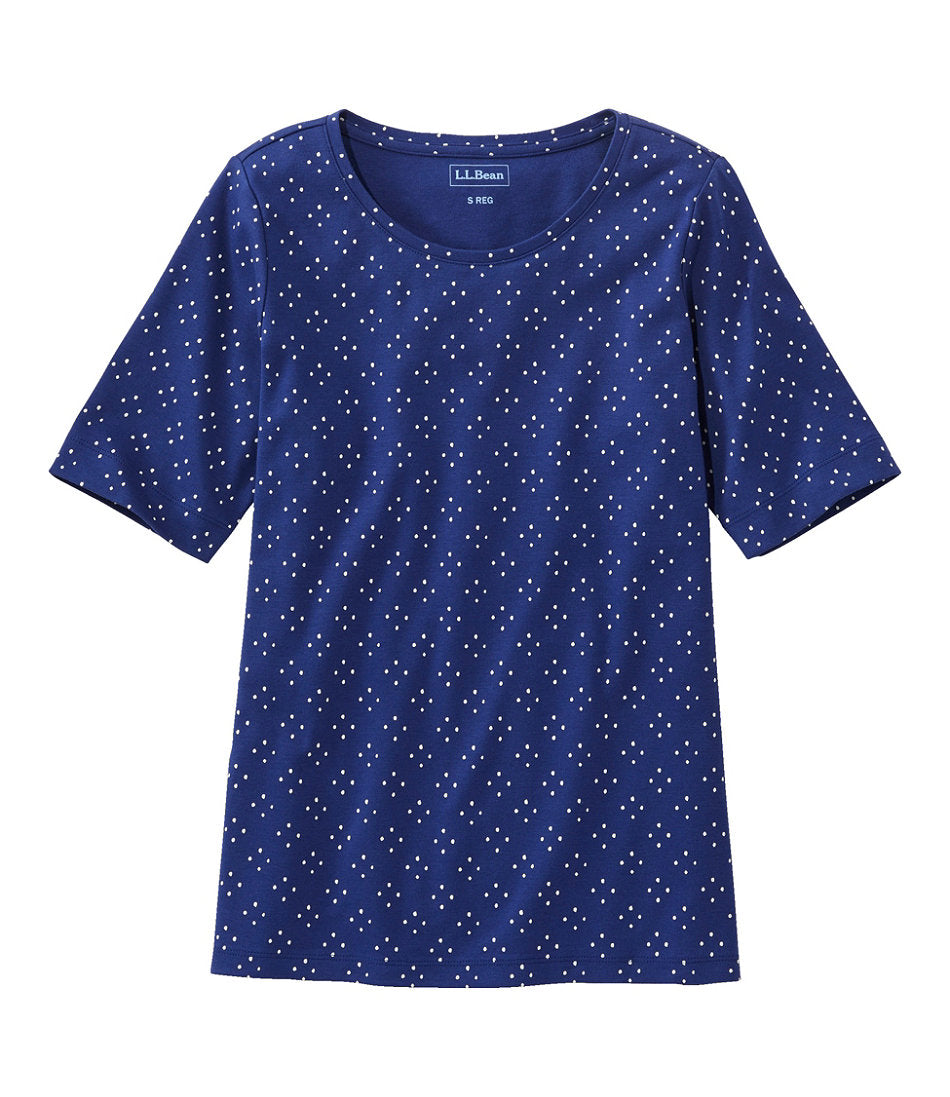 Women's Jewelneck Tee, Elbow-Sleeve Print | L.L.Bean outlet