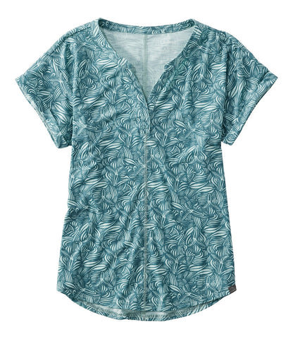 Women's Streamside Tee, Short-Sleeve Splitneck Print | L.L.Bean for sale