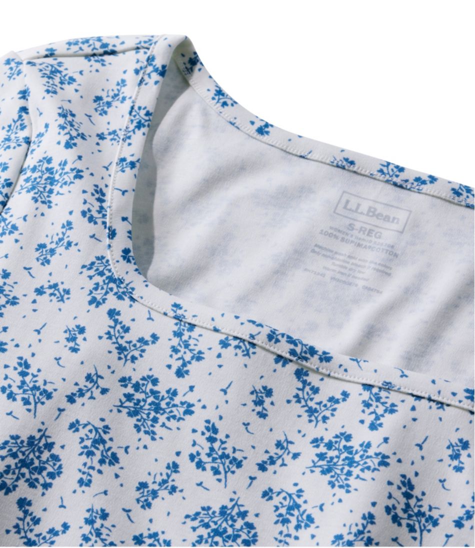 Women's Pima Cotton Tee, Soft Squareneck Elbow-Sleeve | L.L.Bean online