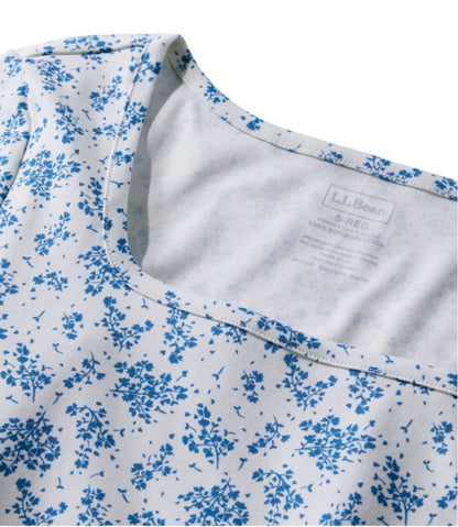 Women's Pima Cotton Tee, Soft Squareneck Elbow-Sleeve | L.L.Bean online