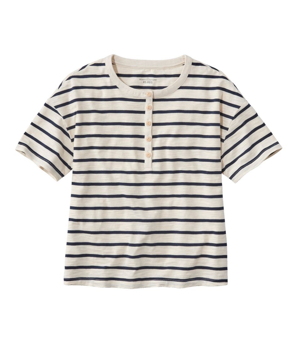 Women's Signature Slub Tee, Short-Sleeve Henley Novelty | L.L.Bean US
