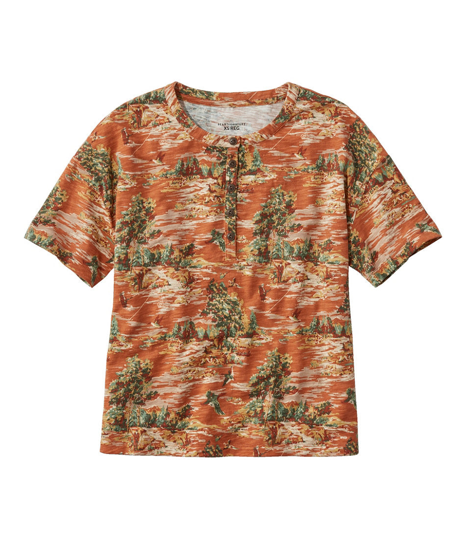 Women's Signature Slub Tee, Short-Sleeve Henley Novelty | L.L.Bean US