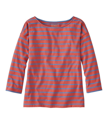 Women's Heritage Mariner Top, Boatneck Three-Quarter-Sleeve Stripe | L.L.Bean sale