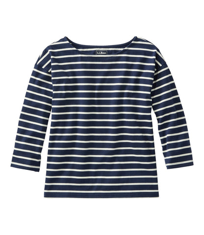 Women's Heritage Mariner Top, Boatneck Three-Quarter-Sleeve Stripe | L.L.Bean sale