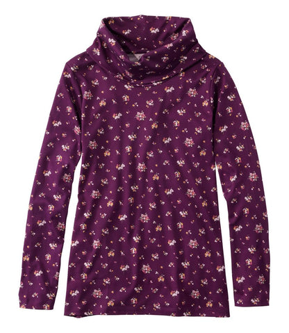 Women's Pima Cotton Tee, Long-Sleeve Cowlneck Print | L.L.Bean for sale