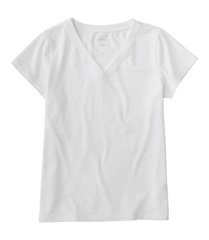 Women's Soft Stretch Supima-Blend Tee, Short-Sleeve V-Neck | L.L.Bean on sale