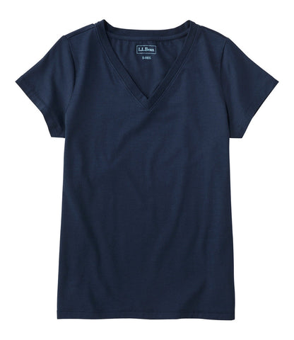Women's Soft Stretch Supima-Blend Tee, Short-Sleeve V-Neck | L.L.Bean on sale