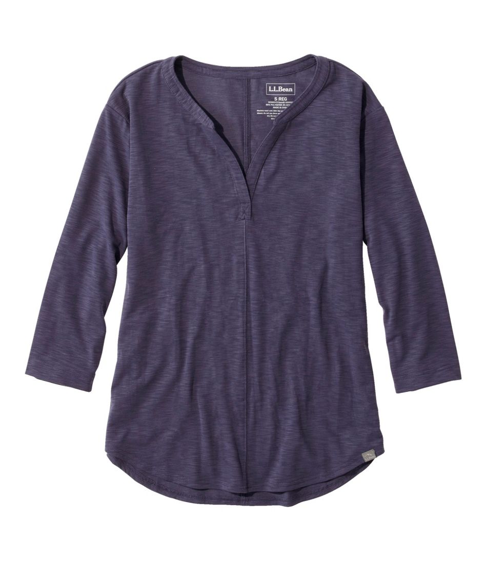 Women's Streamside Tee, Three-Quarter-Sleeve Splitneck | L.L.Bean US