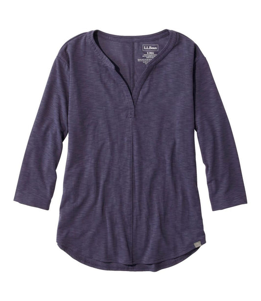 Women's Streamside Tee, Three-Quarter-Sleeve Splitneck | L.L.Bean US