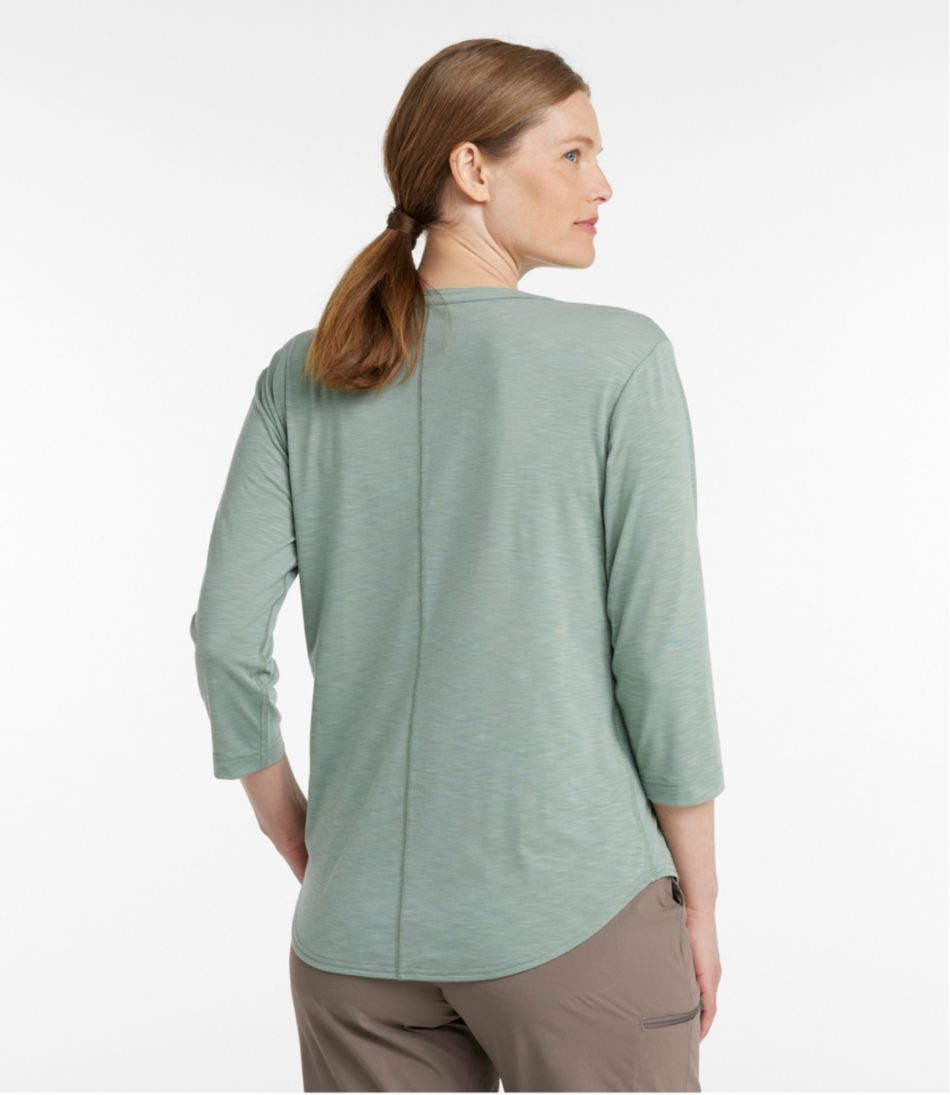 Women's Streamside Tee, Three-Quarter-Sleeve Splitneck | L.L.Bean US