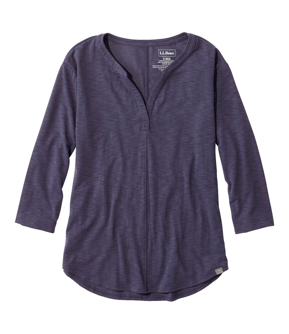 Women's Streamside Tee, Three-Quarter-Sleeve Splitneck | L.L.Bean US