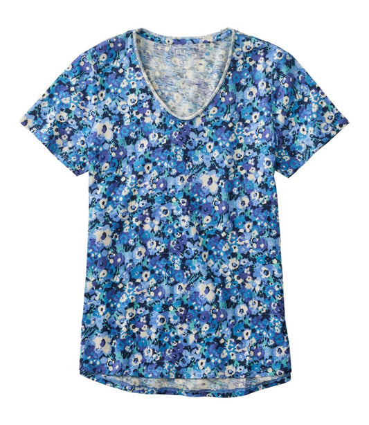 Women's Organic Cotton Tee, V-Neck Short-Sleeve Print | L.L.Bean US