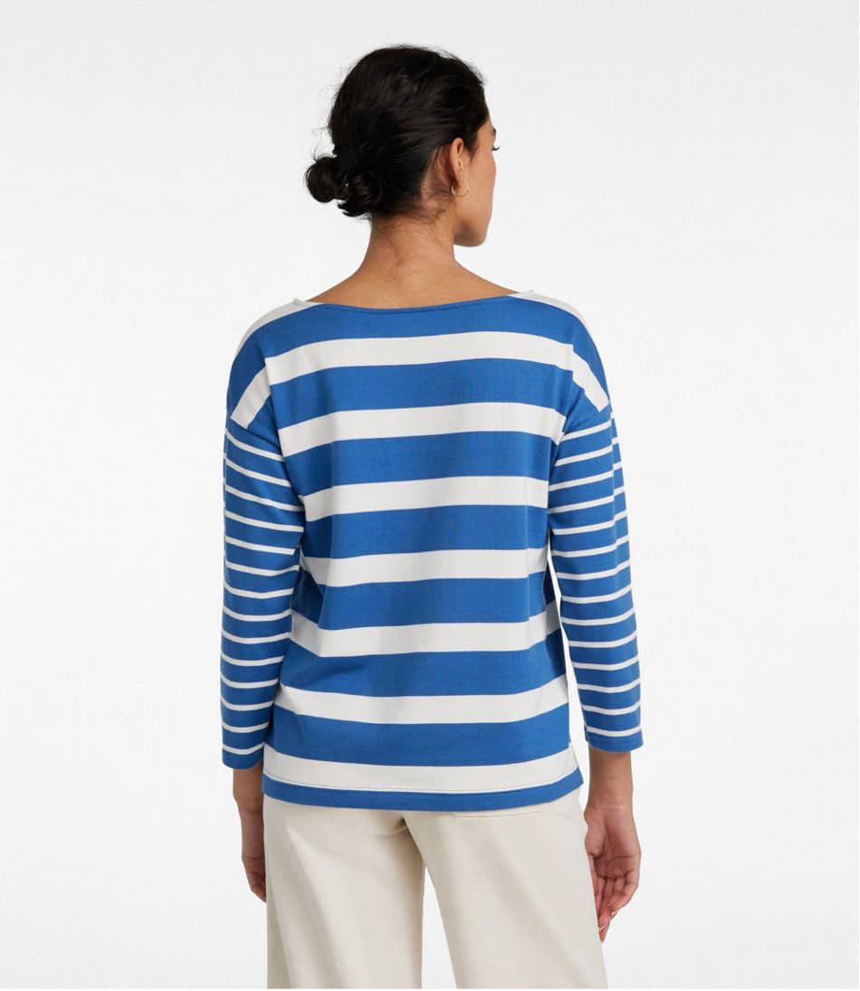 Women's Heritage Mariner Top, Boatneck Three-Quarter-Sleeve Blocked Stripe | L.L.Bean discount