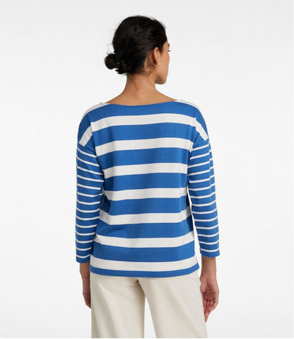 Women's Heritage Mariner Top, Boatneck Three-Quarter-Sleeve Blocked Stripe | L.L.Bean discount