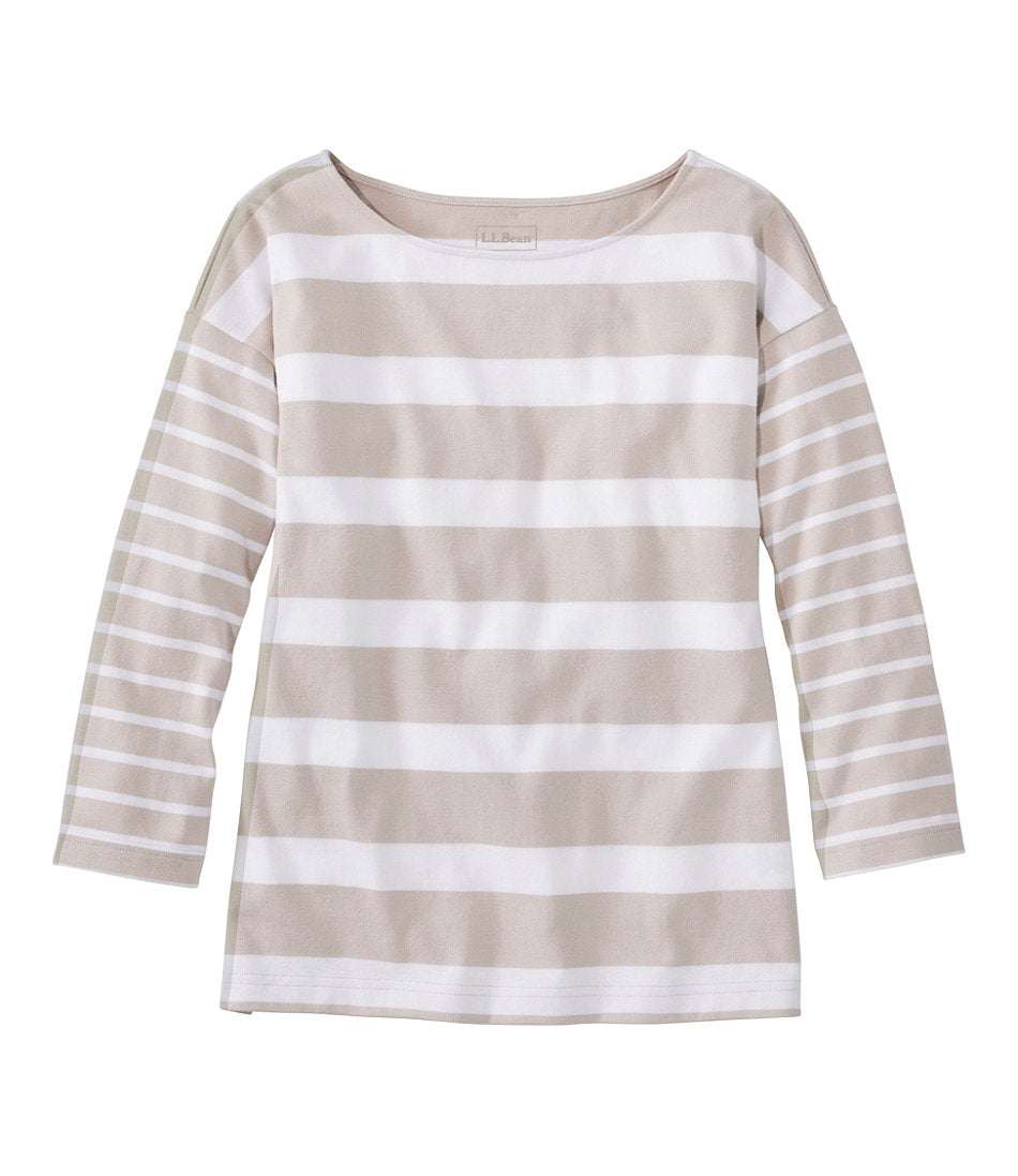 Women's Heritage Mariner Top, Boatneck Three-Quarter-Sleeve Blocked Stripe | L.L.Bean discount