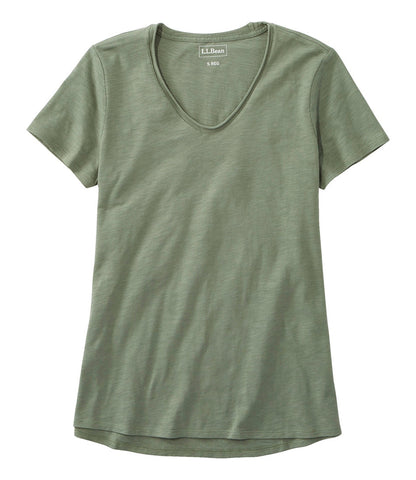 Women's Organic Cotton Tee, V-Neck Short-Sleeve | L.L.Bean for sale