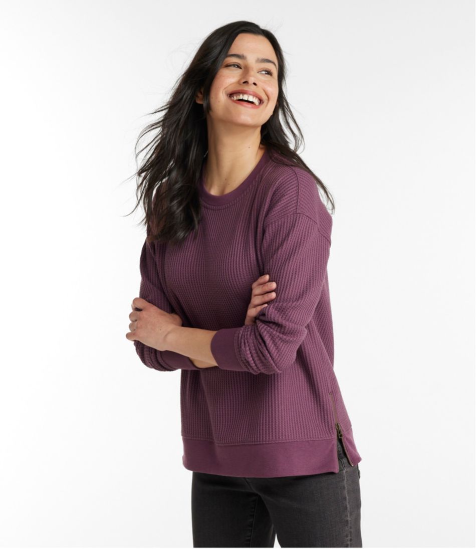Women's Birchwood Brushed Waffle Top, Crewneck | L.L.Bean online