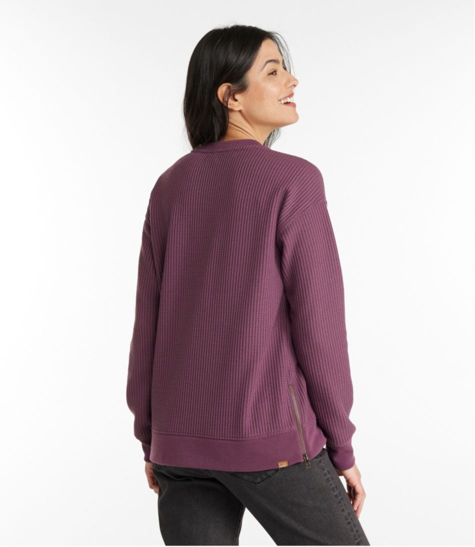 Women's Birchwood Brushed Waffle Top, Crewneck | L.L.Bean online