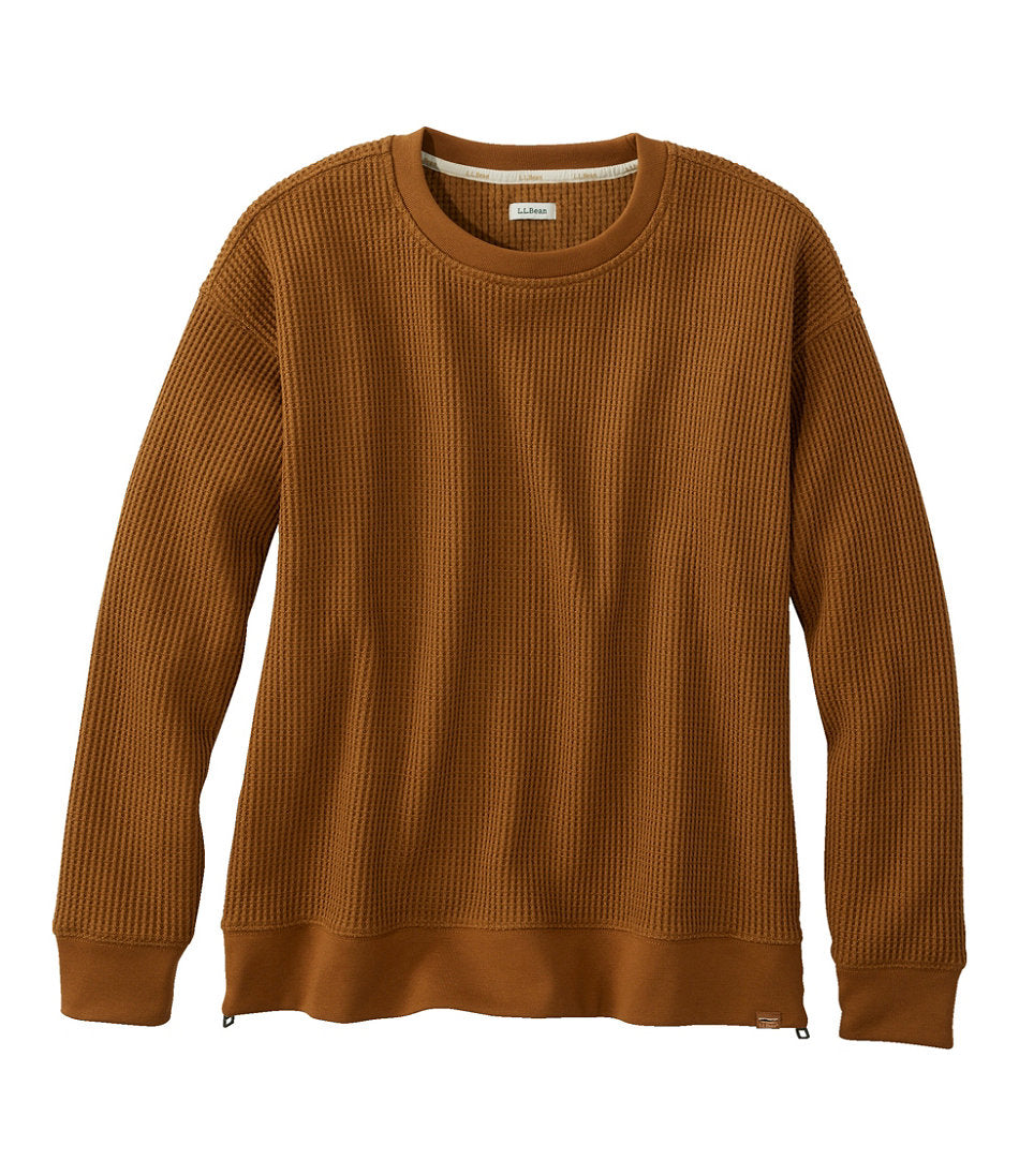 Women's Birchwood Brushed Waffle Top, Crewneck | L.L.Bean online