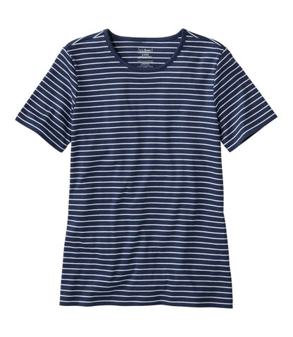 Women's Pima Cotton Tee, Short-Sleeve Crewneck Stripe | L.L.Bean US
