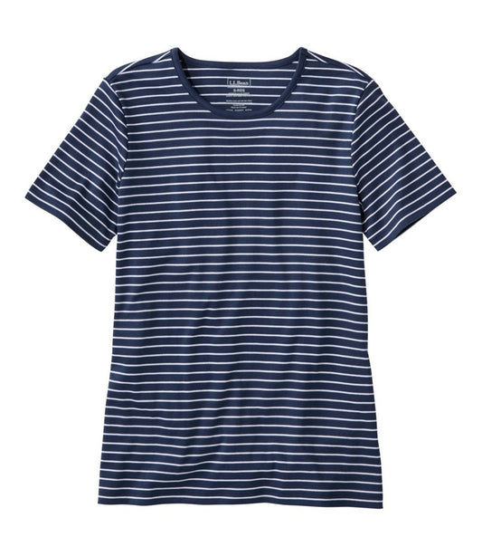 Women's Pima Cotton Tee, Short-Sleeve Crewneck Stripe | L.L.Bean US