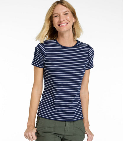 Women's Pima Cotton Tee, Short-Sleeve Crewneck Stripe | L.L.Bean US