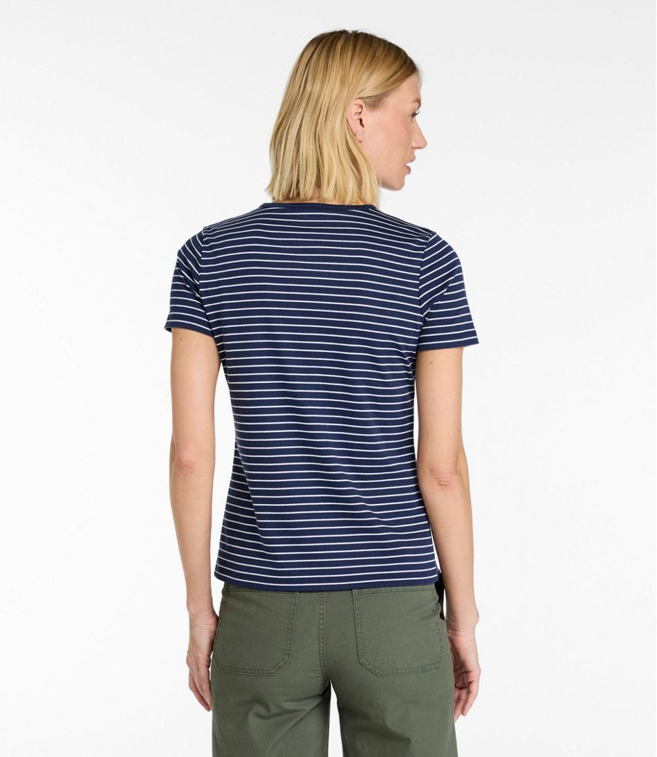 Women's Pima Cotton Tee, Short-Sleeve Crewneck Stripe | L.L.Bean US