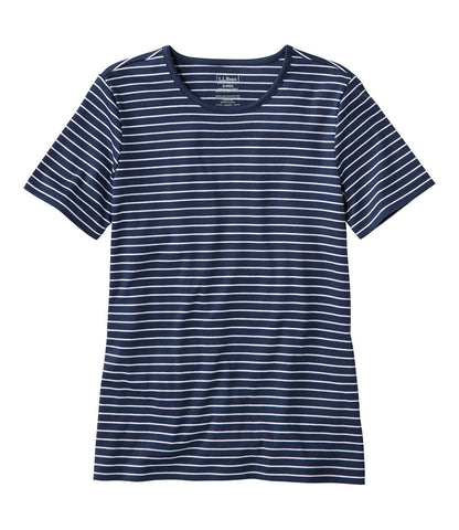 Women's Pima Cotton Tee, Short-Sleeve Crewneck Stripe | L.L.Bean US