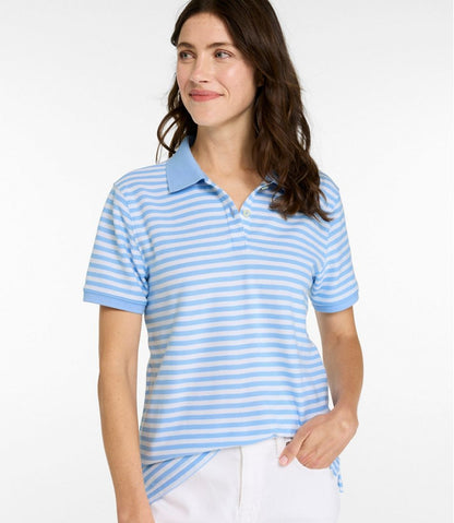 Women's Premium Double L Polo, Short-Sleeve Relaxed Fit Stripe | L.L.Bean discount