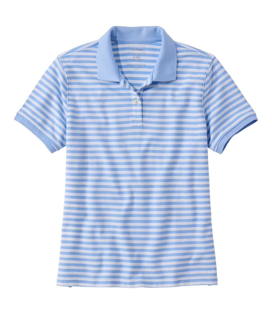 Women's Premium Double L Polo, Short-Sleeve Relaxed Fit Stripe | L.L.Bean discount