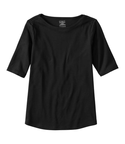 Women's Pima Cotton Tee, Elbow-Sleeve Boatneck | L.L.Bean US