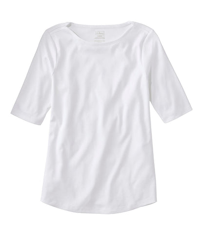 Women's Pima Cotton Tee, Elbow-Sleeve Boatneck | L.L.Bean US