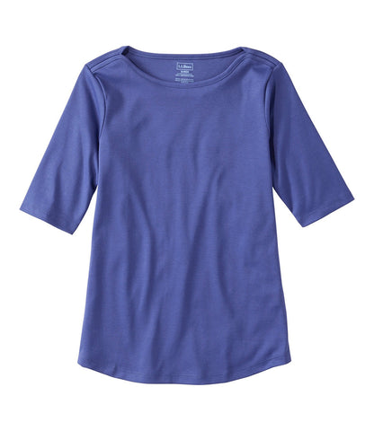 Women's Pima Cotton Tee, Elbow-Sleeve Boatneck | L.L.Bean US