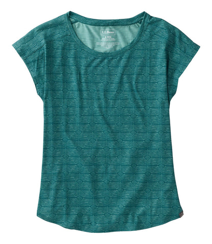 Women's Streamside Tee, Short-Sleeve Ruched Crew Print | L.L.Bean outlet
