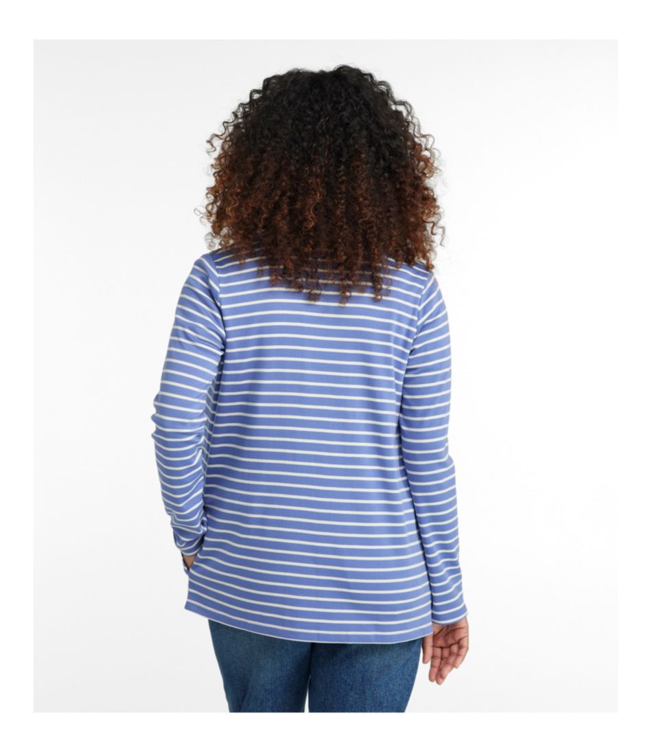 Women's Pima Cotton Open Cardigan, With Pockets Stripe | L.L.Bean online