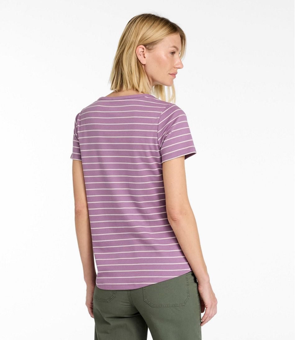 Women's Tee, Short-Sleeve Notch-Neck Stripe | L.L.Bean outlet