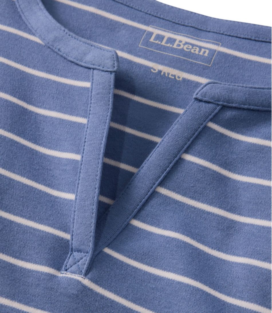 Women's Tee, Short-Sleeve Notch-Neck Stripe | L.L.Bean outlet