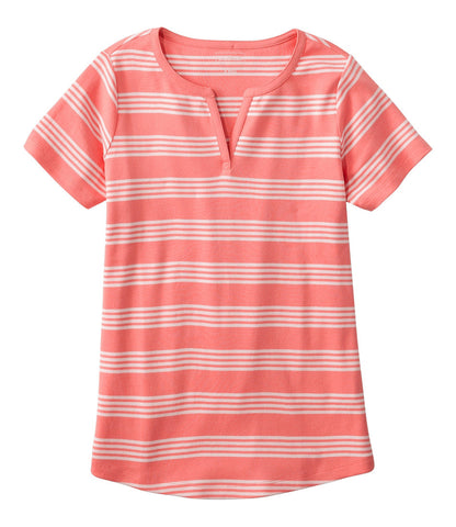 Women's Tee, Short-Sleeve Notch-Neck Stripe | L.L.Bean outlet