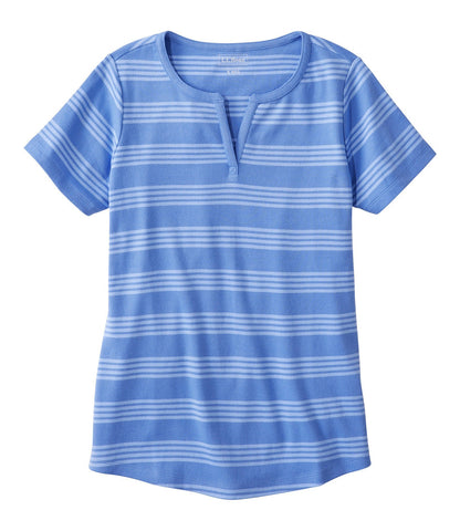 Women's Tee, Short-Sleeve Notch-Neck Stripe | L.L.Bean outlet