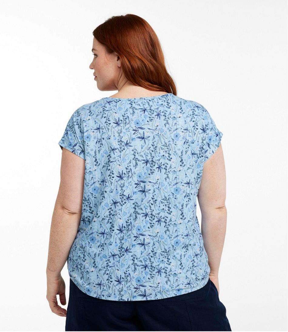 Women's Linen/Cotton Tee, Short-Sleeve Scoopneck Print | L.L.Bean discount