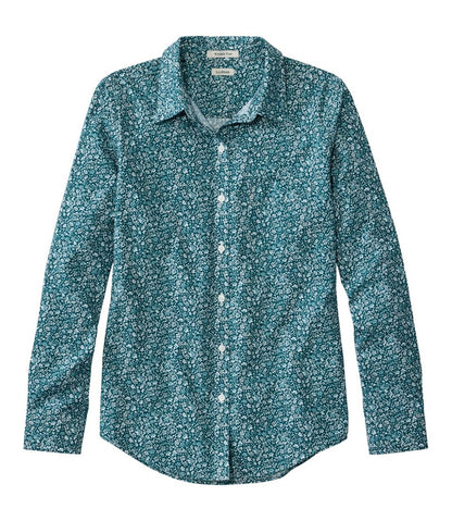 Women's Wrinkle-Free Pinpoint Oxford Shirt, Relaxed Fit Long-Sleeve Print | L.L.Bean discount
