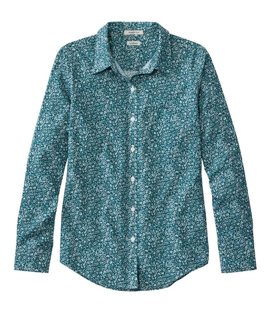 Women's Wrinkle-Free Pinpoint Oxford Shirt, Relaxed Fit Long-Sleeve Print | L.L.Bean discount