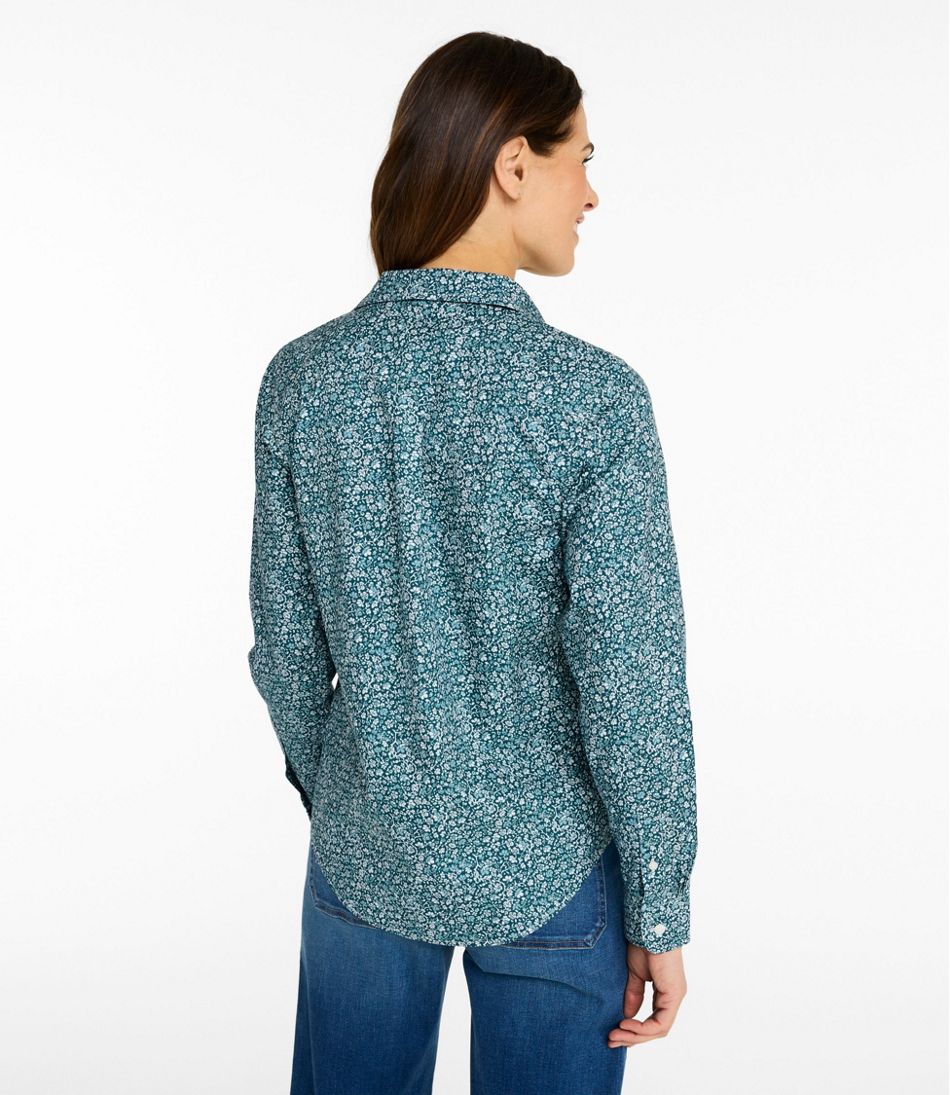 Women's Wrinkle-Free Pinpoint Oxford Shirt, Relaxed Fit Long-Sleeve Print | L.L.Bean discount